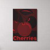 Toile Cerises rouges, Décor Mur de cuisine noire (Recto)