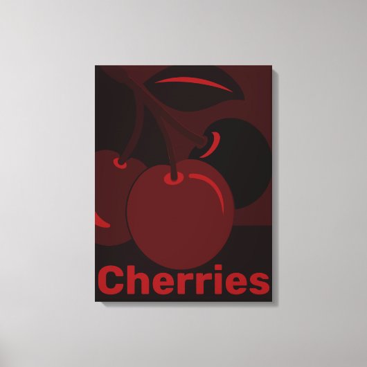 Toile Cerises rouges, Décor Mur de cuisine noire (Recto)