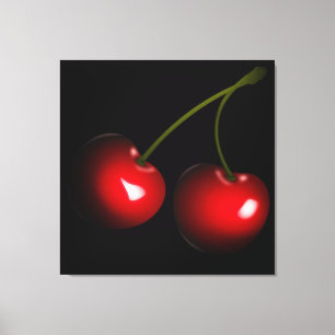 Toile Cerises sucrées rouge foncé