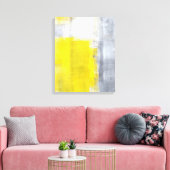 Toile 'C'est ça' Art Abstrait gris et jaune (Insitu(Salon))