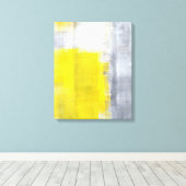 Toile 'C'est ça' Art Abstrait gris et jaune (Insitu (Plancher de Bois))