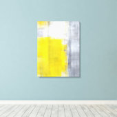 Toile 'C'est ça' Art Abstrait gris et jaune (Insitu (Plancher de Bois))
