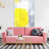 Toile 'C'est ça' Art Abstrait gris et jaune (Insitu(Salon))