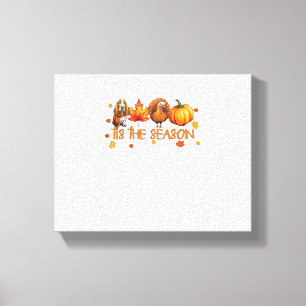 Toile C'Est La Saison Basset Hound Chien Chute Thanksgiv