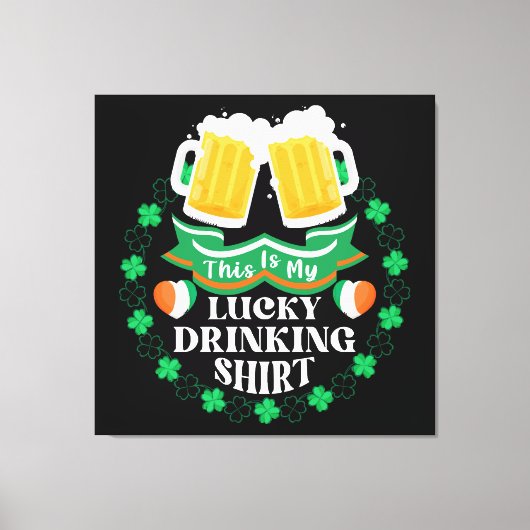 Toile C'est ma Saint-Patrick de boisson chanceuse de biè (Recto)