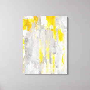 Toile 'C'est Random' Gris et Jaune Art Abstrait