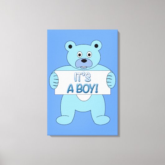 Toile C'est Un Garçon Bleu Ours (Recto)