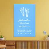 Toile C'est un garçon Blue Baby Footprints Faire-part de (Insitu(Salon))