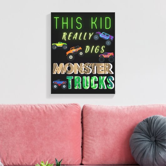 Toile Cet Enfant A Vraiment Digéré Des Camions Monster (Insitu(Salon))