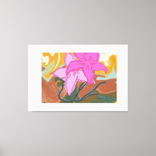 Toile Cette conception d'art floral abstrait allie des é (Recto)