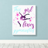 Toile Cette Fille Aime La Gymnastique Étoiles Leap (Insitu (Plancher de Bois))