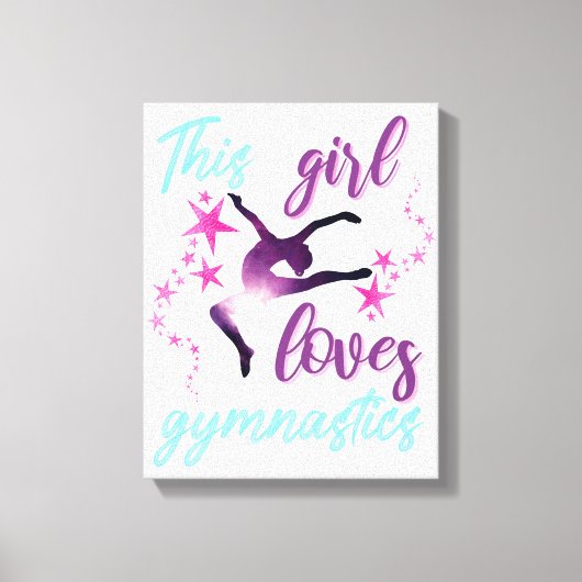Toile Cette Fille Aime La Gymnastique Étoiles Leap (Recto)