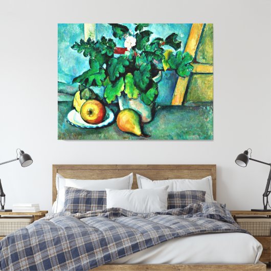 Toile Cezanne - Pot de primeurs et fruits (Insitu(Chambre))