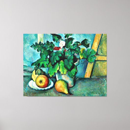 Toile Cezanne - Pot de primeurs et fruits (Recto)