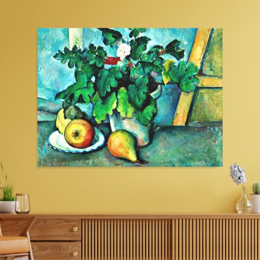 Toile Cezanne - Pot de primeurs et fruits (Insitu(Salon))