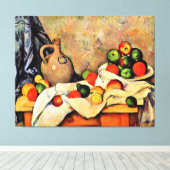 Toile Cezanne - Rideau, Pichet et Fruits, (Insitu (Plancher de Bois))