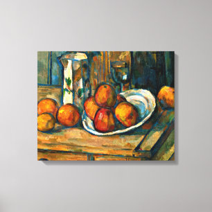 Toile Cezanne - Vie morte avec Jug de Lait et Fruit