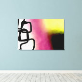 Toile Chaîne de blocage : Abstrait rose, jaune, noir et (Insitu (Plancher de Bois))