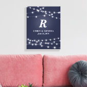 Toile Chaîne de lumières Monogramme Jour de mariage pers (Insitu(Salon))