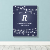 Toile Chaîne de lumières Monogramme Jour de mariage pers (Insitu (Plancher de Bois))