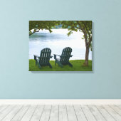 Toile Chaises Adirondack face au lac (Insitu (Plancher de Bois))