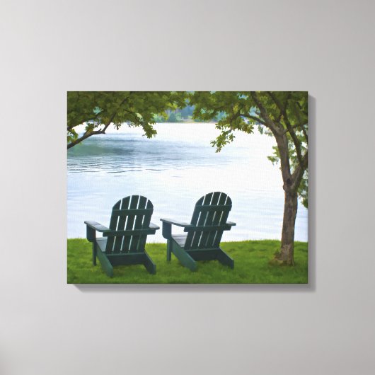 Toile Chaises Adirondack face au lac (Recto)