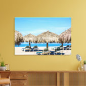 Toile Chaises Longues Et Parasols En Paillote Sur La Pla (Insitu(Salon))