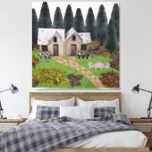 Toile Chalet rustique avec pierres de pas pour le camp d (Insitu(Chambre))
