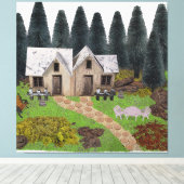 Toile Chalet rustique avec pierres de pas pour le camp d (Insitu (Plancher de Bois))
