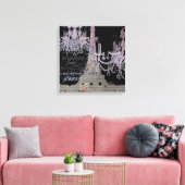 Toile chalkboard scripts chandelier paris eiffel tower (Insitu(Salon))