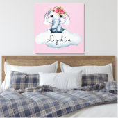 Toile Chambre de bébé éléphant personnalisée et mignonne (Insitu(Chambre))