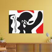 Toile Chambre de décalage : Noir, Blanc et Rouge Abstrai (Insitu(Salon))