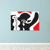 Toile Chambre de décalage : Noir, Blanc et Rouge Abstrai (Insitu (Plancher de Bois))