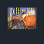 Toile Chambre de Vincent à Arles par Vincent van Gogh<br><div class="desc">Vincent's Bedroom à Arles par Vincent van Gogh est une peinture architecturale de post impressionnisme d'art vintage qui présente la chambre de van Gogh dans la Maison Jaune à Arles. Un décor de chambre typique avec des vêtements accrochés à la porte, un lit, une table, une table de nuit, des...</div>