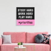 Toile Chambre moderne avec Hashtag rose et noir (Insitu(Salon))