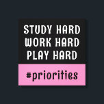 Toile Chambre rose et noire moderne avec hashtag<br><div class="desc">Décorez votre chambre universitaire avec cette impression sur toile présentant un design simple rose et noir avec une palette de couleurs personnalisable et quatre zones de texte personnalisées. Ce design est moderne et tendance, et il fera une addition amusante à une chambre d'étudiant ou une chambre à coucher. Pour modifier...</div>