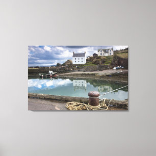 Toile Chambres et bateaux le long de l'eau