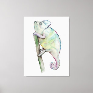 Toile Chameleon à aquarelle mignonne