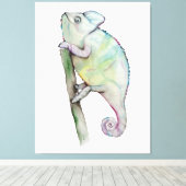 Toile Chameleon à aquarelle mignonne (Insitu (Plancher de Bois))
