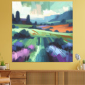 Toile Champ Abstrait avec ciel vert, Vert bleu (Insitu(Salon))