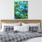 Toile Champ bleu et vert en fleurs (Insitu(Chambre))