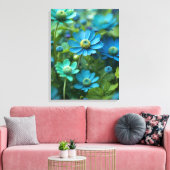 Toile Champ bleu et vert en fleurs (Insitu(Salon))