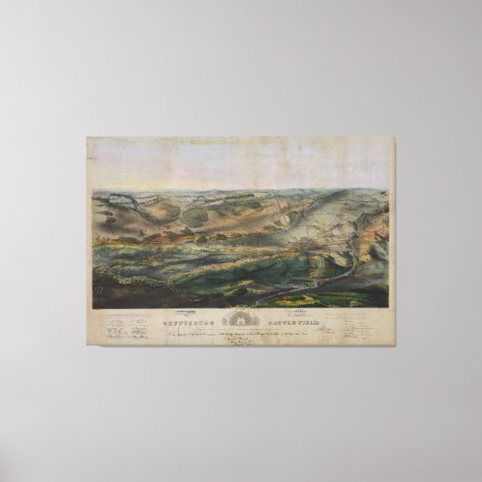 Toile Champ de bataille de Gettysburg par John Bachelder (Recto)