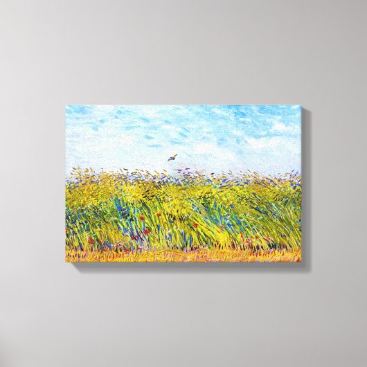 Toile Champ de blé avec une marque par Vincent Van Gogh (Recto)