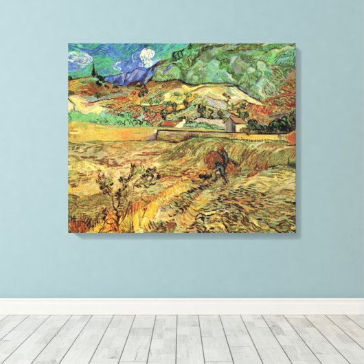 Toile Champ de blé fermé w Paysan par Vincent van Gogh (Insitu (Plancher de Bois))