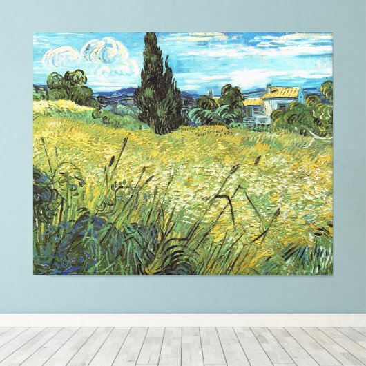 Toile Champ de blé vert Vincent van Gogh (Insitu (Plancher de Bois))