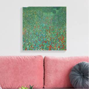 Toile Champ de coquelicots par Gustav Klimt, Art Nouveau