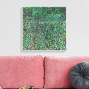 Toile Champ de fleurs à Litzlberg Klimt, paysage vintage
