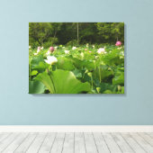Toile Champ de fleurs de Lotus Jardin d'été (Insitu (Plancher de Bois))