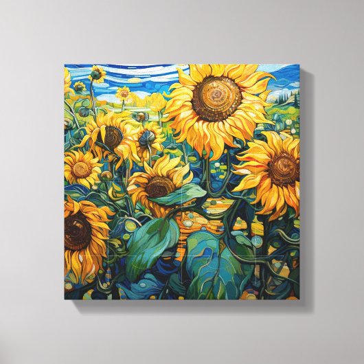 Toile Champ De Fleurs De Soleil Van Gogh Style (Recto)